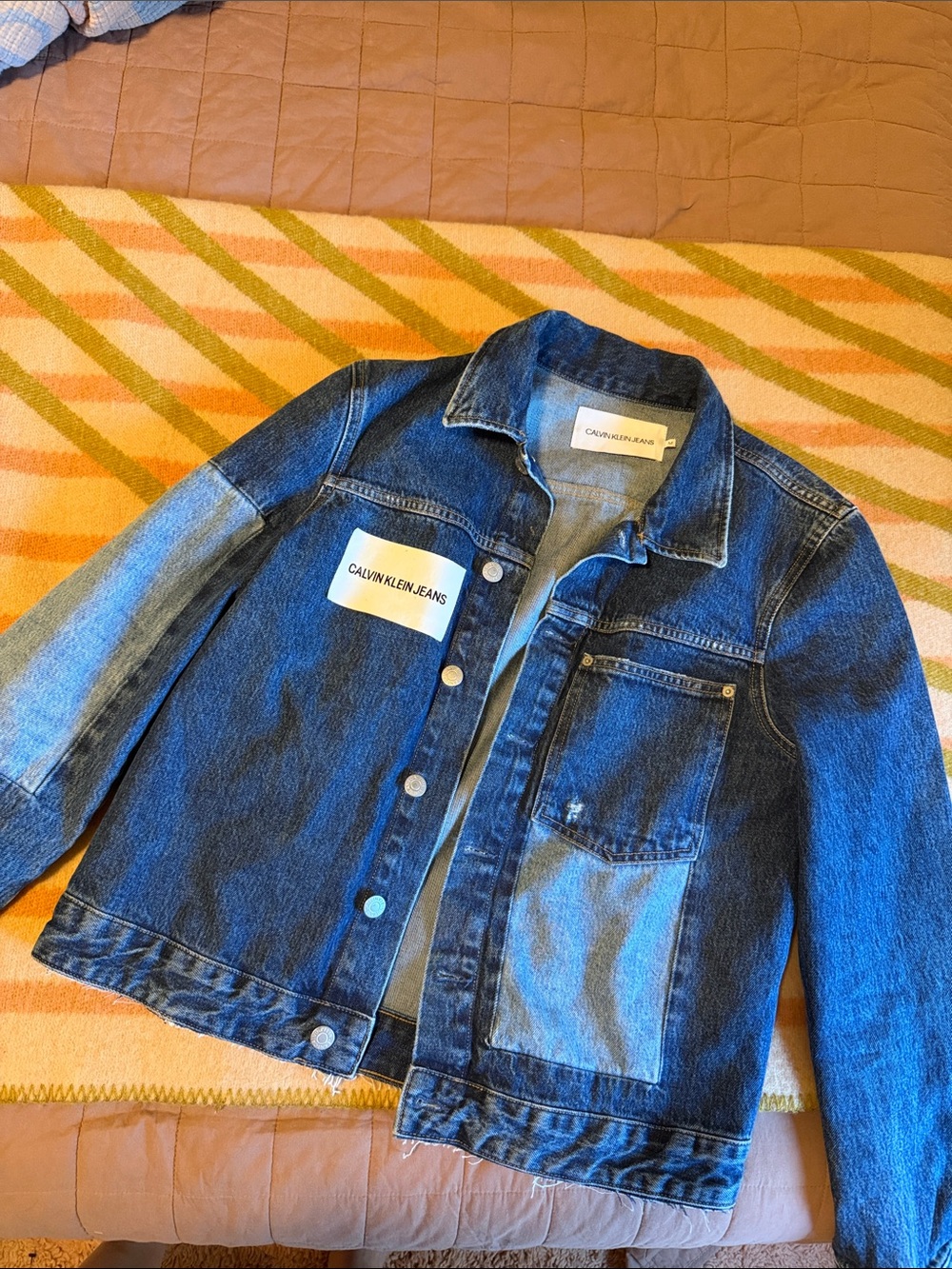 Calvin Klein Jeans Two-Tone Blue Denim Jacket